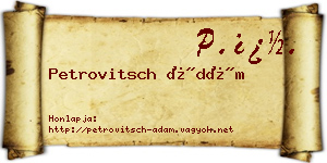 Petrovitsch Ádám névjegykártya